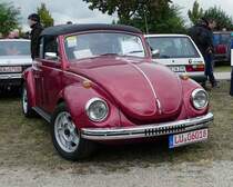 =VW Käfer Cabrio, fotografiert bei dem Veterama 2016 in Mannheim, Juli 2016 