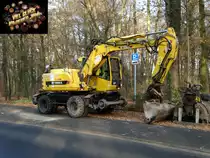 Mit diesen Bild wünsche ich allen Bahnbilder.de Usern und Besuchern einen guten Rutsch ins neue Jahr. Hier zu sehen ein Terex Zweiwegebagger am 10.12.16 in Hanau 