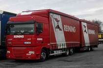 =DAF XF der Spedition  REINING  rastet im Dezember 2016 auf dem Rasthof Fulda-Nord