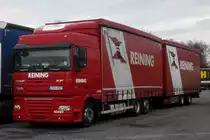 =DAF XF der Spedition  REINING  rastet im Dezember 2016 auf dem Rasthof Fulda-Nord