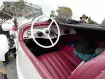 =Adler Trumpf Sport, Bj. 1937, Innenansicht, fotografiert bei dem Veterama 2016 in Mannheim, Juli 2016