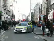 Hyundai Polizeiauto sm 4.3.14 in der Londoner Innenstadt.