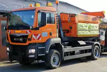 Hessen Mobil MAN TGS Streufahrzeug der Autobahnmeisterei Langenselbold am 06.01.17 bei einen Fototermin