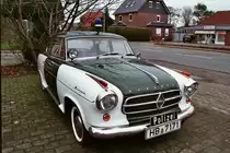 Borgward Isabella Polizeifahrzeug fotografiert in Bruchhausen-Vilsen im März 2014.