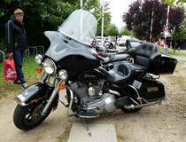 =Harley Davidson, gesehen auf dem Parkplatz des Veterama 2016 in Mannheim, Juli 2016