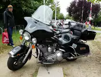 =Harley Davidson, gesehen auf dem Parkplatz des Veterama 2016 in Mannheim, Juli 2016
