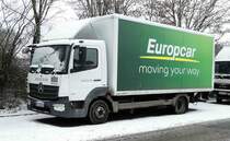 =Mercedes Benz Atego steht auf dem Rasthof Fulda-Nord, 01-2017