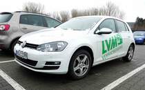 =VW Golf VII steht auf einem Parkplatz in Schlitz, 01-2017