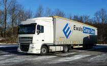 =DAF XF von EWALS rastet auf dem Autohof Fulda Nord im Januar 2017