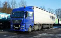 =MAN-Sattelzug rastet auf dem Autohof Fulda Nord im Januar 2017