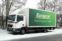 =MAN von Europcar rastet auf dem Autohof Fulda Nord im Januar 2017