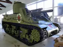 M7 Priest, US-amerikanische Panzerhaubitze, gebaut von 1942-45, 340PS, Vmax.42Km/h,Milit�rmuseum Pivka/Slowenien, Juni 2016