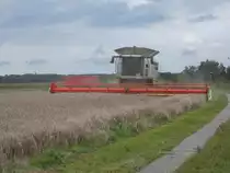 Ernteeinsatz für einen Claas Mähdrescher,am 06.August 2016,auf der Insel Ummanz.