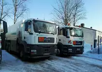 Vergleichsfoto zwischen einem MAN TGS 26.440 und einem MAN TGA 26.390. Viechtach 28.01.2017