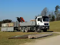 MAN TGS33.440 samt Anhänger zum Abtransport von Baumaterial bereitgestellt; 150318