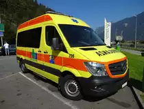 Mercedes-Benz Sprinter RTW des Croce Verde Lugano am 14.09.2016 auf der Gotthard-Raststätte Fahrtrichtung Süden
