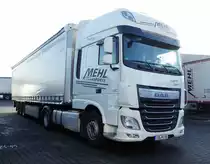 =DAF XF der Spedition MEHL rastet auf dem Autohof Fulda Nord im Januar 2017