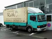 =MB Atego der Schreinerei  REITH  steht auf einer Baustelle in Fulda, 02-2017