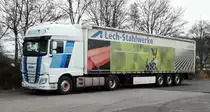 =DAF von  Hassoldtransport  steht im Februar 2017 am Rasthof Fulda-Nord