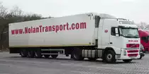 =Volvo von  NolanTransport  steht im Februar 2017 am Rasthof Fulda-Nord