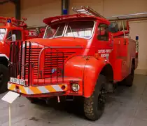 Berliet GLG 4x4, Feuerwehr aus der els��ischen Gemeinde M�nchhausen (Munchhouse), Feuerwehrmuseum Vieux-Ferrette, Mai 2016