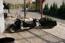 DDR IFA IWL SR 59 Berlin mit Campi und Kindersitz