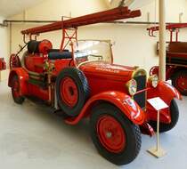 Delahaye 120PS, Feuerwehr der Gemeinde Guebwiller/Elsa von 1926, 8 Mann Besatzung, Feuerwehrmuseum Vieux-Ferrette, Mai 2016