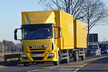 Iveco Eurocargo Hängerzug der Deutschen Post bei Euskirchen - 30.12.2016