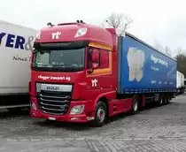 =DAF von  rüegger.transport  rastet auf dem Autohof Fulda Nord im Februar 2017