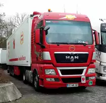 =MAN-Sattelzug rastet auf dem Autohof Fulda Nord im Februar 2017