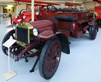 Delahaye 43PS, Feuerwehr von 1911, 12 Mann Besatzung, Feuerwehrmuseum Vieux-Ferrette, Mai 2016