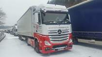 Mercedes Benz Actros 1845 - Bellen Transporte - 29.12.2014 A8 Karlsruhe