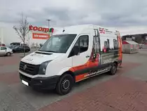 VW Crafter mit Stapler Werbung am 23.03.17 in Erlensee