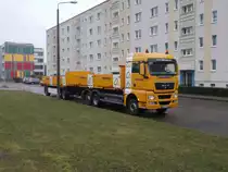 MAN Hängerzug,am 02.März 2017,in Stralsund Knieper.