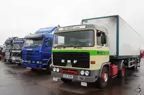 Diese Aufnahme vom 07.07.2012 zeigt einen Lkw von Typ ERF B series in Fairford.