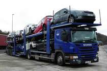 =Scania P 440 als Autotransporter rastet an der A 7, Februar 2017