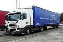 =Scania-Sattelzug rastet an der A 7, Februar 2017