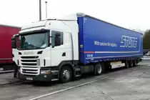 =Scania-Sattelzug rastet an der A 7, Februar 2017