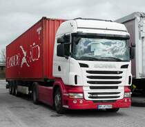 =Scania R420-Sattelzug rastet an der A 7, Februar 2017