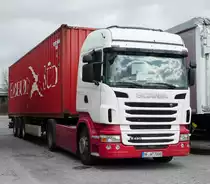 =Scania R420-Sattelzug rastet an der A 7, Februar 2017