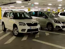 SKODA-YETI hat im Parkhaus noch einen Stellplatz ergattert; 170304