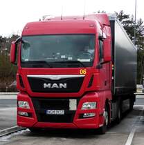 =MAN-Sattelzug rastet an der A 7, Februar 2017