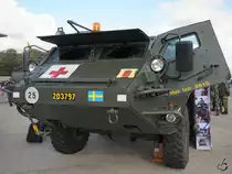 Ein Radpanzer Sisu Pasi XA-180 der schwedischen Armee, aufgenommen am 28.08.2010 in Göteborg.