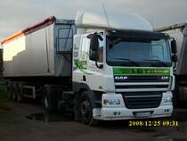 DAF-Kipper am 25.Dezember 2008 in Bergen/R�gen.