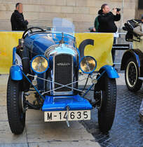 Amilcar CC am 5.3.2017 beim Treffpunkt einer Oldtimerausfahrt auf dem Plaça de Sant Jaume,Barcelona