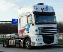 =DAF XF von  VTE  steht auf einem Rastplatz an der A 3 im März 2017