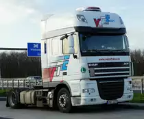 =DAF XF von  VTE  steht auf einem Rastplatz an der A 3 im März 2017