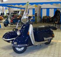 =Heinkel-Tourist mit Seitenwagen, gesehen bei der Technorama 2017 in Kassel, März 2017