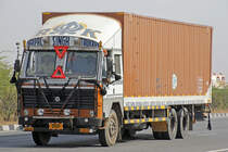 Ashok Leyland 2516, 17.Februar 2017, Jaipur Kishangarh Expressway, Rajasthan, Indien.