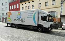 Mercedes Atego 921 Kastenwagen einer Wäscherei. Gesehen in Viechtach 24.03.2017